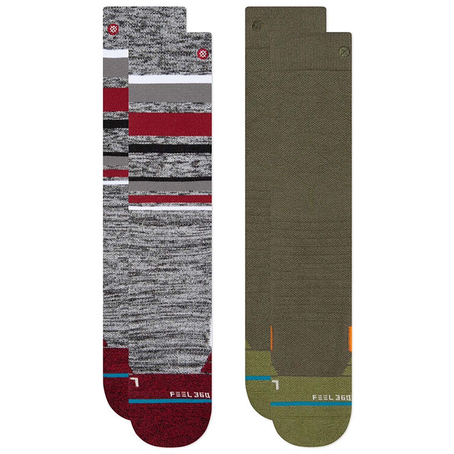 Носки Stance Bobbin для снега детские комплект из 2 пар, красный носки artie комплект из 2 пар размер 13 14 красный синий