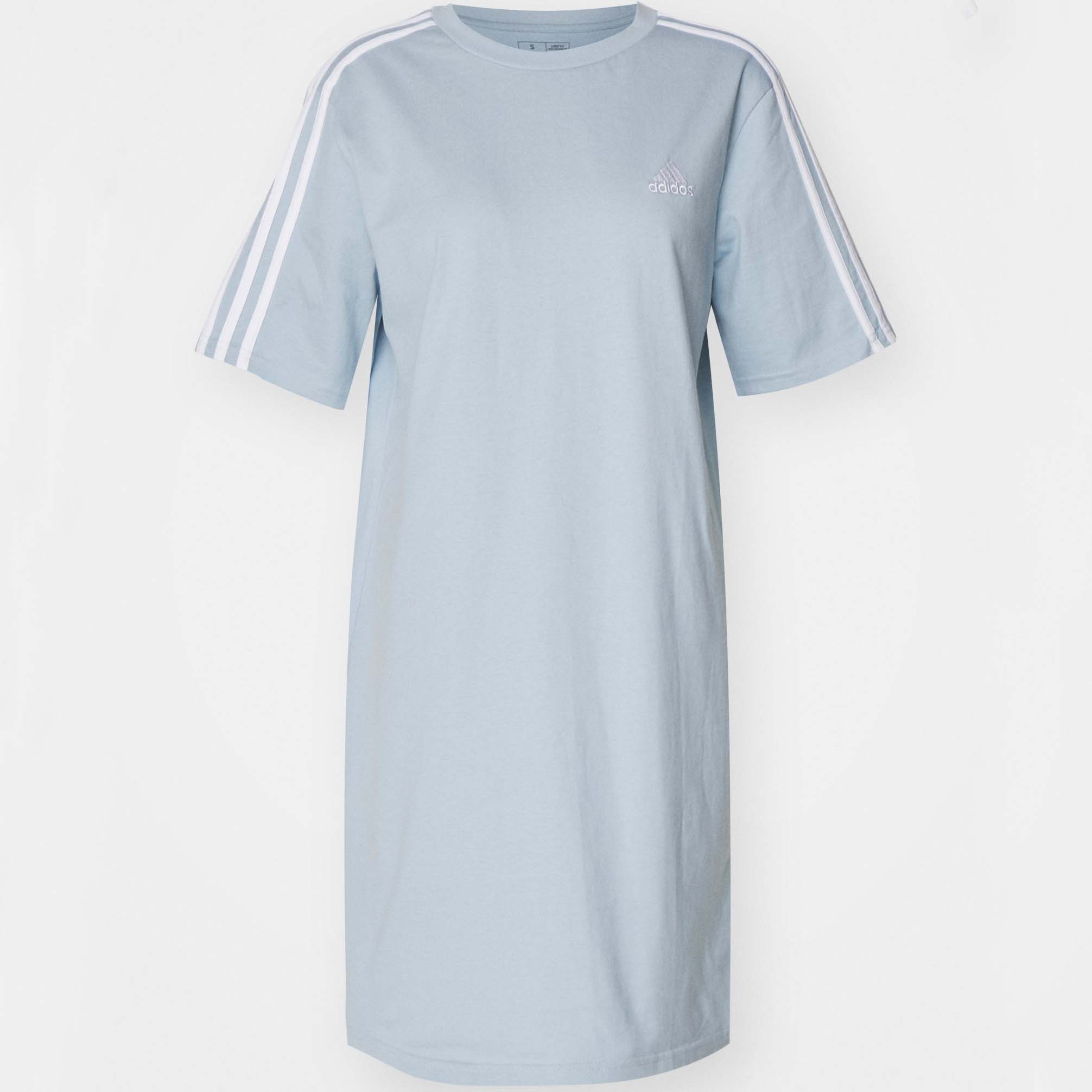 Платье-футболка Adidas Sportswear Essentials 3 Stripes Boyfriend Jersey, голубой/белый
