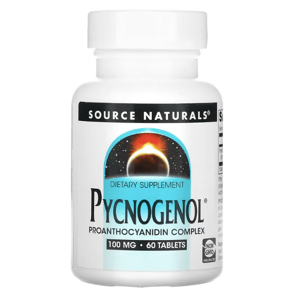 Пикногенол, 100 мг, 60 таблеток, Source Naturals source naturals egcg 350 мг 60 таблеток
