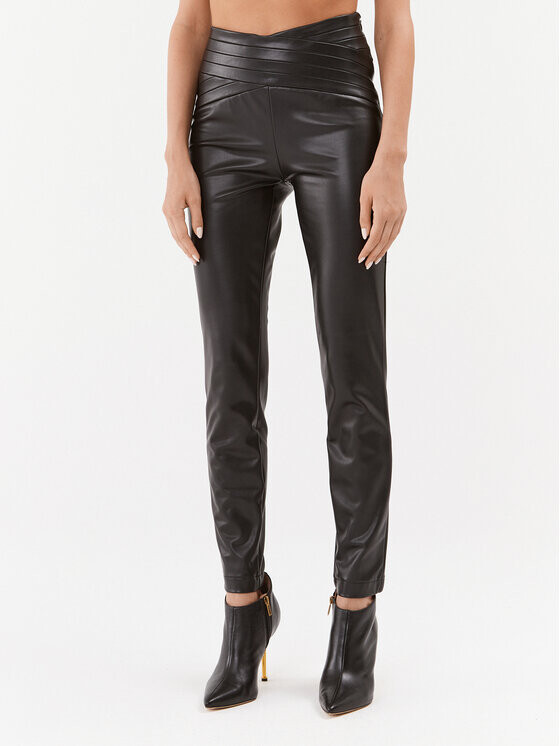 

Брюки skinny fit из искусственной кожи Guess, черный