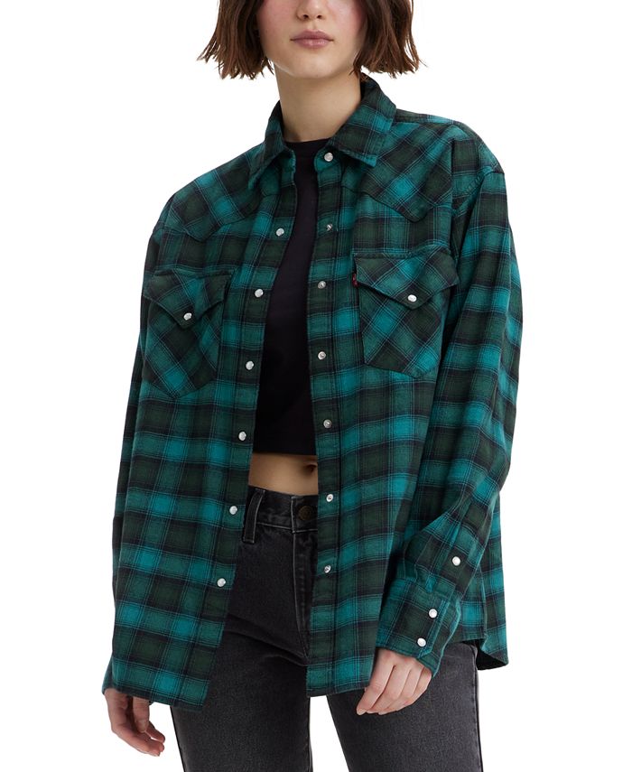 Женская свободная рубашка в стиле вестерн Dylan в стиле оверсайз Levi's, синий цена и фото