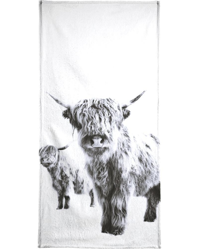 

Полотенце для ванной Juniqe Highland Cows, цвет Schwarz & Weiß