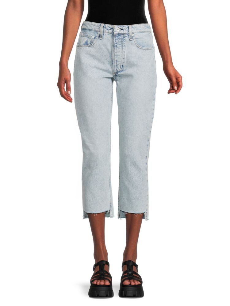 

Короткие джинсы-сигареты Nina с высокой посадкой Rag & Bone, цвет Mica
