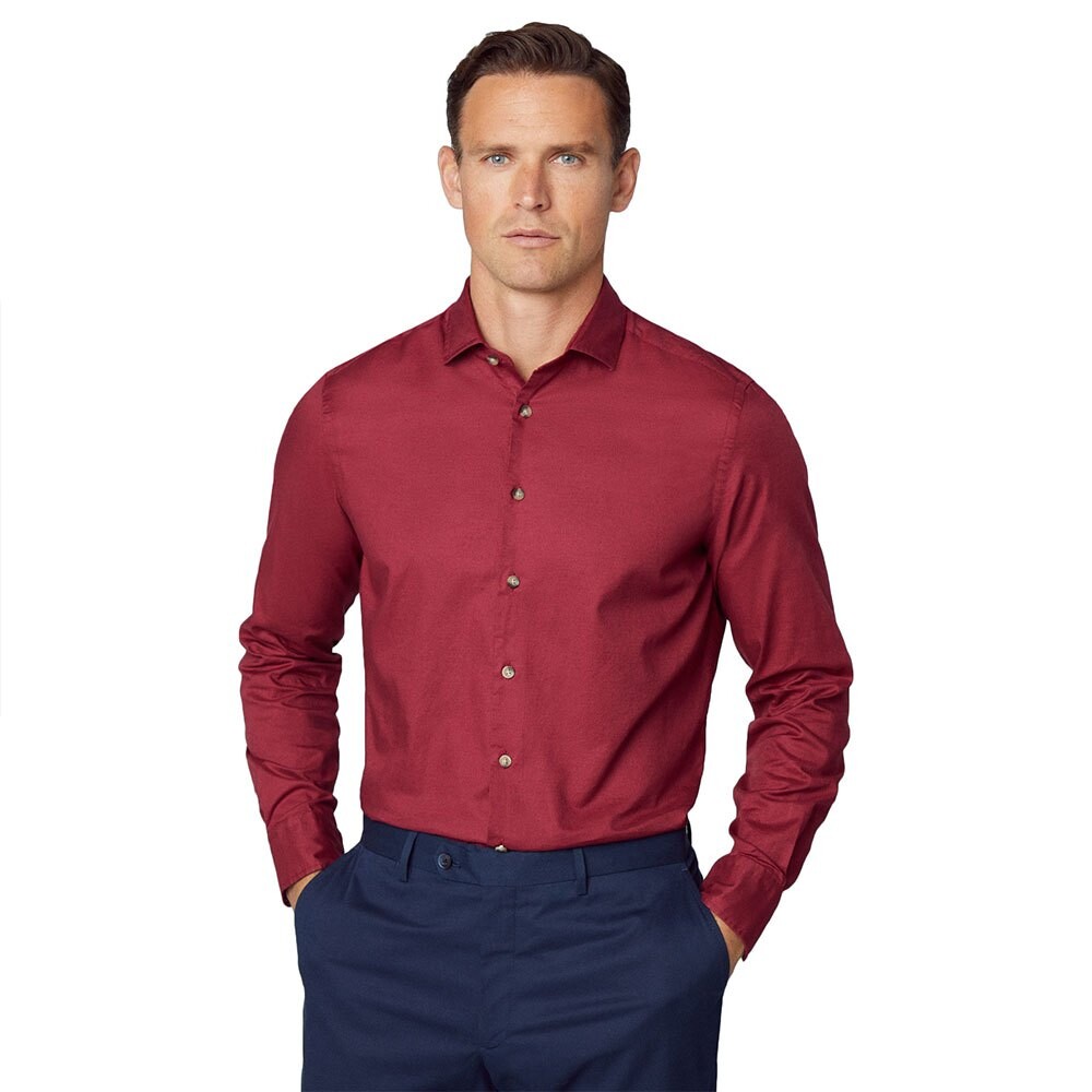 

Рубашка с длинным рукавом Hackett Piece Dyed Soft Twill, красный