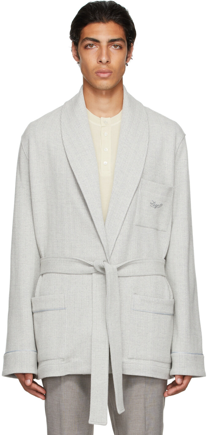 

Серый смокинг кардиган Ermenegildo Zegna