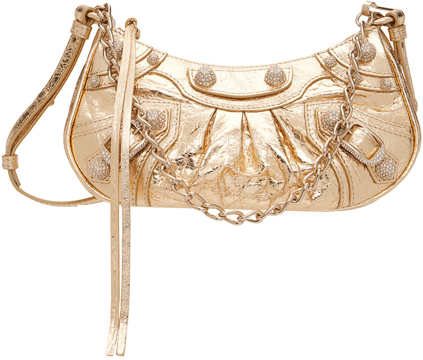 

Золотая мини-сумка Le Cagole Balenciaga, Желтый
