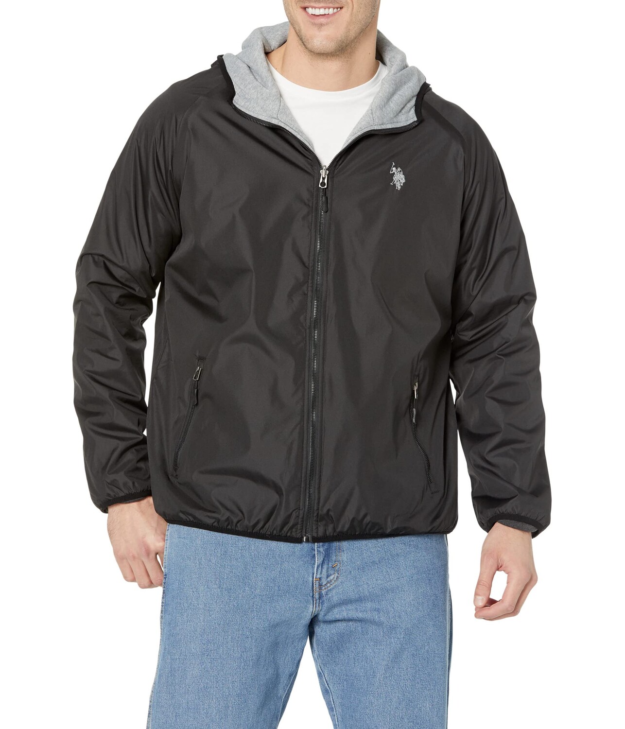 

Худи U.S. POLO ASSN., Big & Tall Reversible Fleece Hoodie, Серый