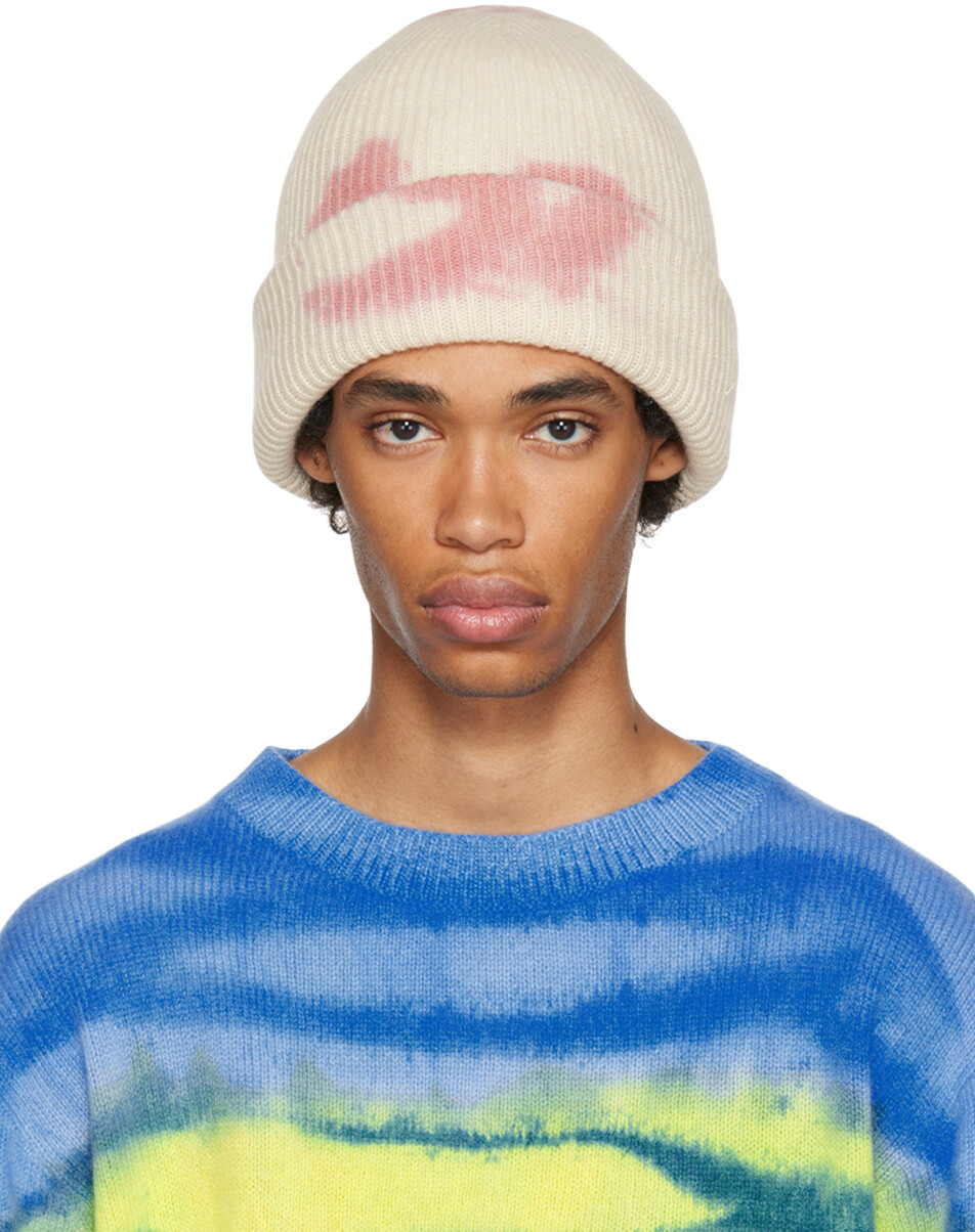 

SSENSE Exclusive Off-White & Pink Hot Parker Beanie The Elder Statesman