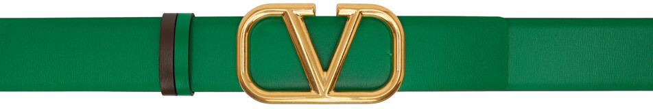 

Двусторонний зеленый ремень с логотипом VLogo Valentino Garavani
