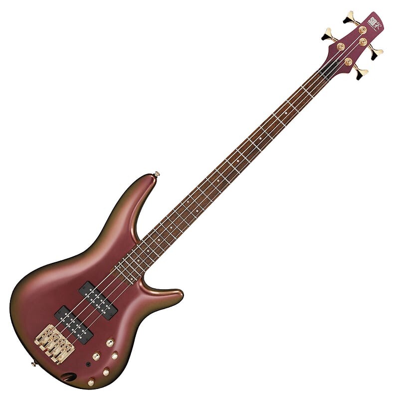 

Электрическая бас-гитара Ibanez SR300, 4 струны, хамелеон из розового золота, золотая фурнитура,