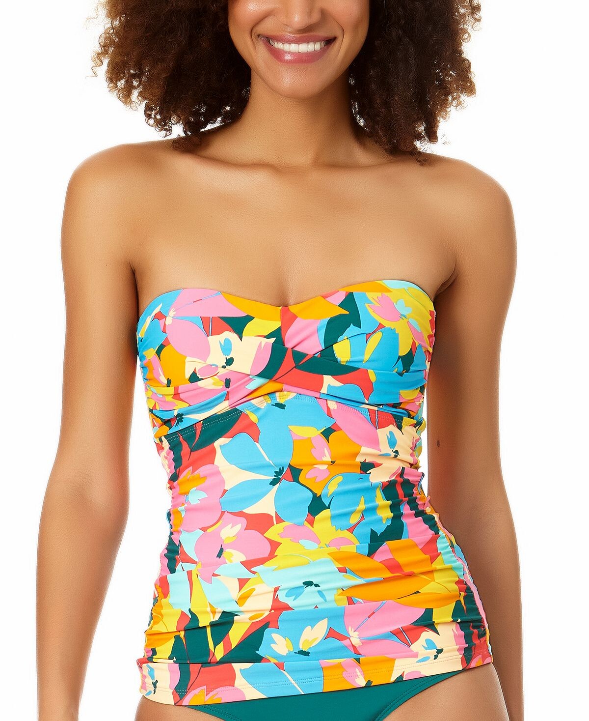

Женский топ танкини со сборками plumeria twist Anne Cole, мульти, Коричневый