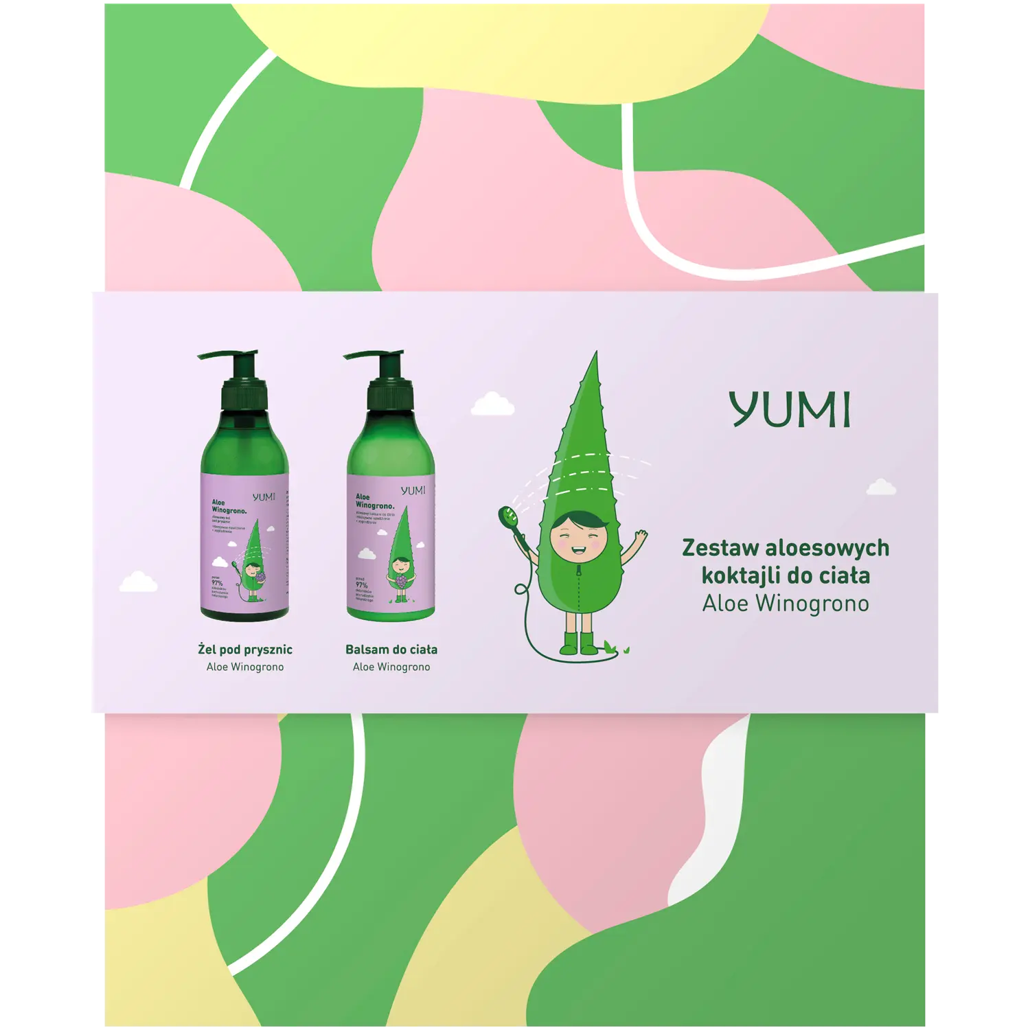

Yumi Aloes-Winogrono набор: гель для душа, 400 мл + лосьон для тела, 300 мл