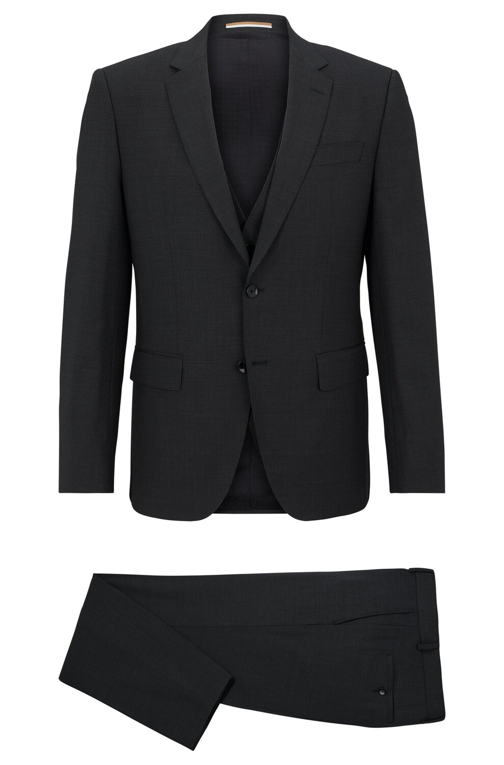 

Костюм-тройка Hugo Boss Slim-fit In Stretch Virgin Wool, черный