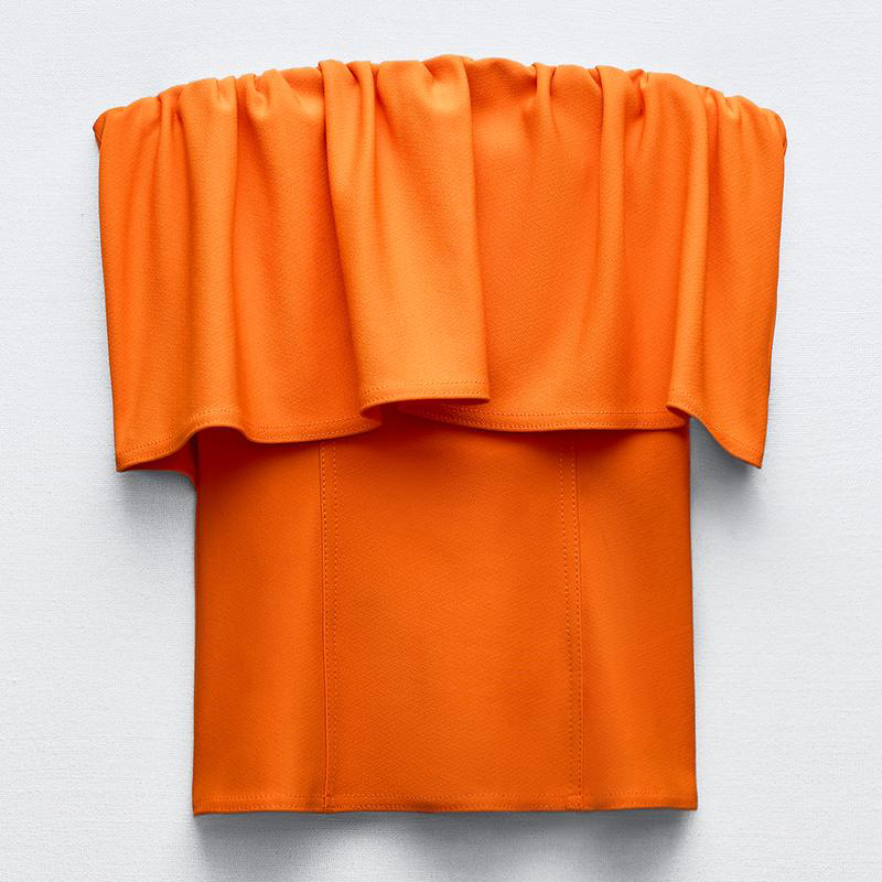 Топ Zara Off-The-Shoulder, оранжевый
