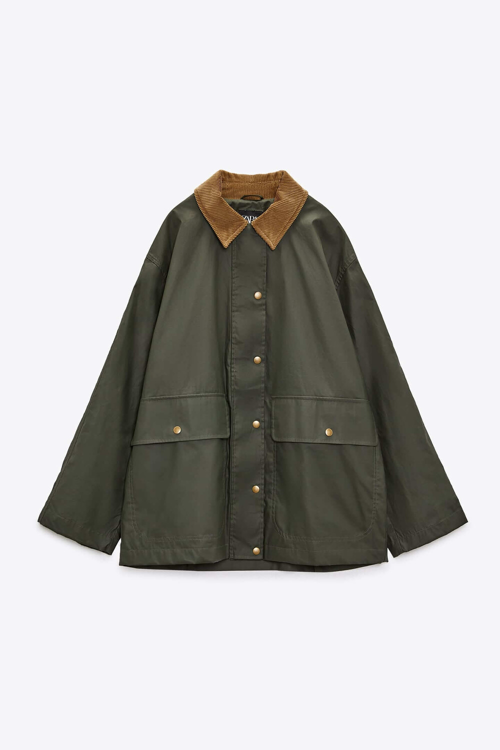 Куртка Zara Waxed, темный хаки