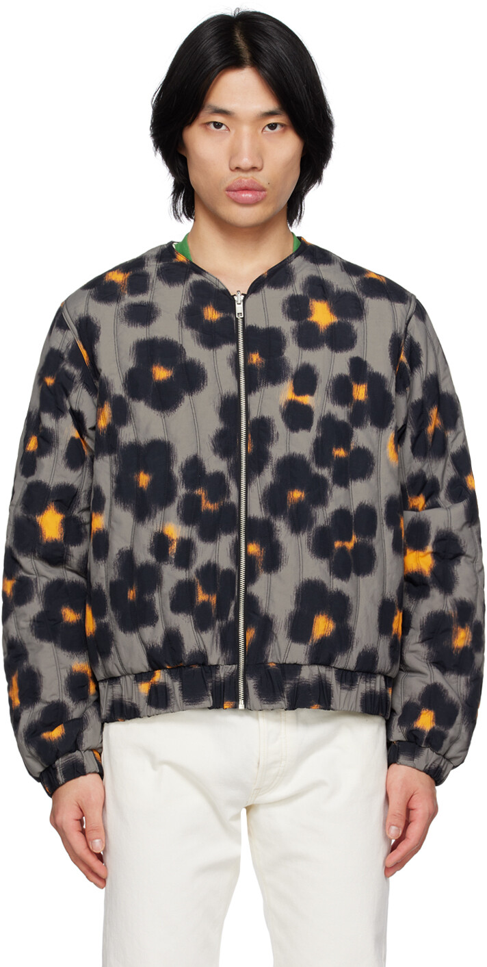 

Черный двусторонний бомбер с леопардовым принтом Kenzo Paris Hana
