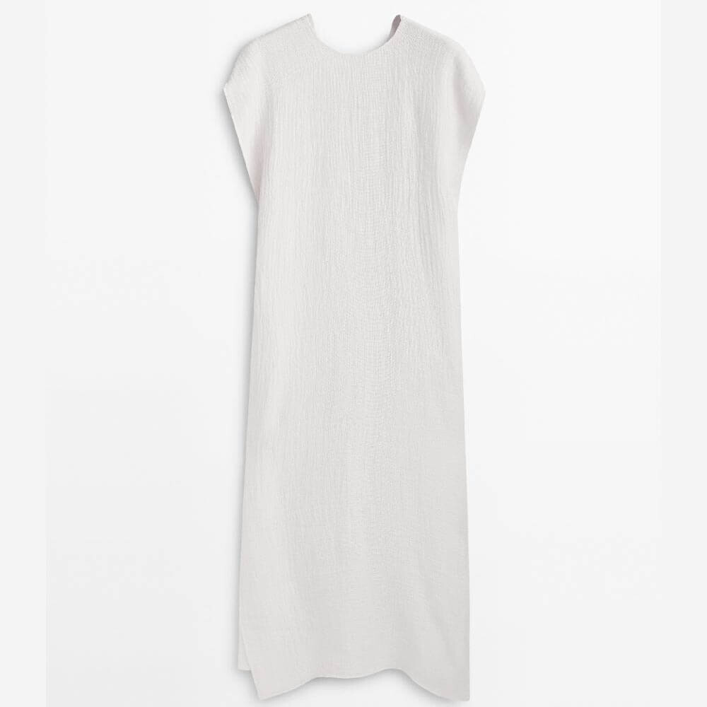 

Платье Massimo Dutti Textured Limited Edition, белый