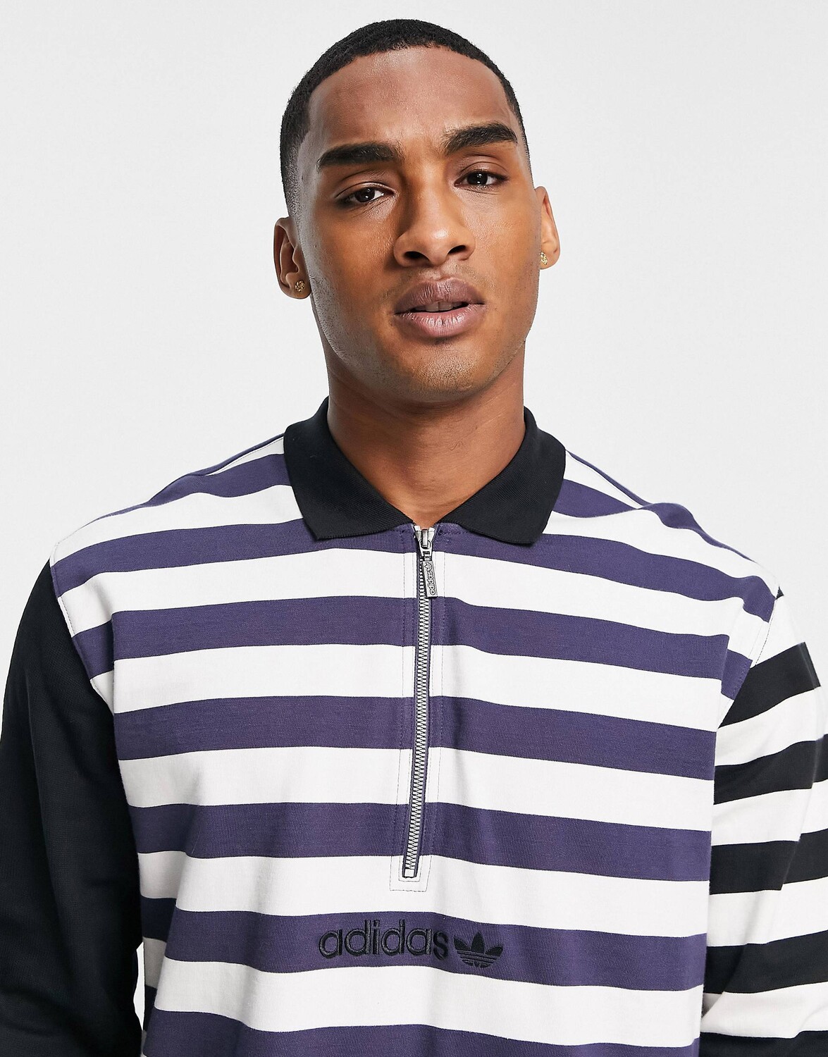 

Футболка регби adidas Originals SPRT Frank в черно-белую полоску