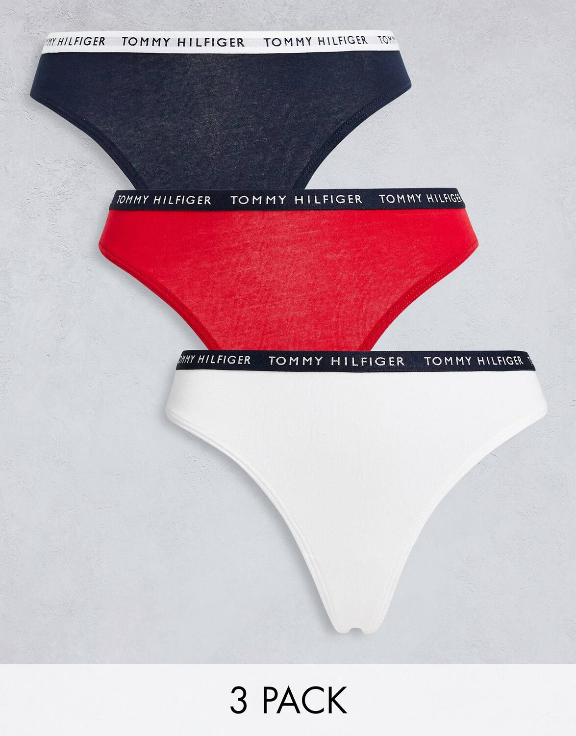 

Комплект из трех пар стрингов Tommy Hilfiger темно-белого и красного цветов