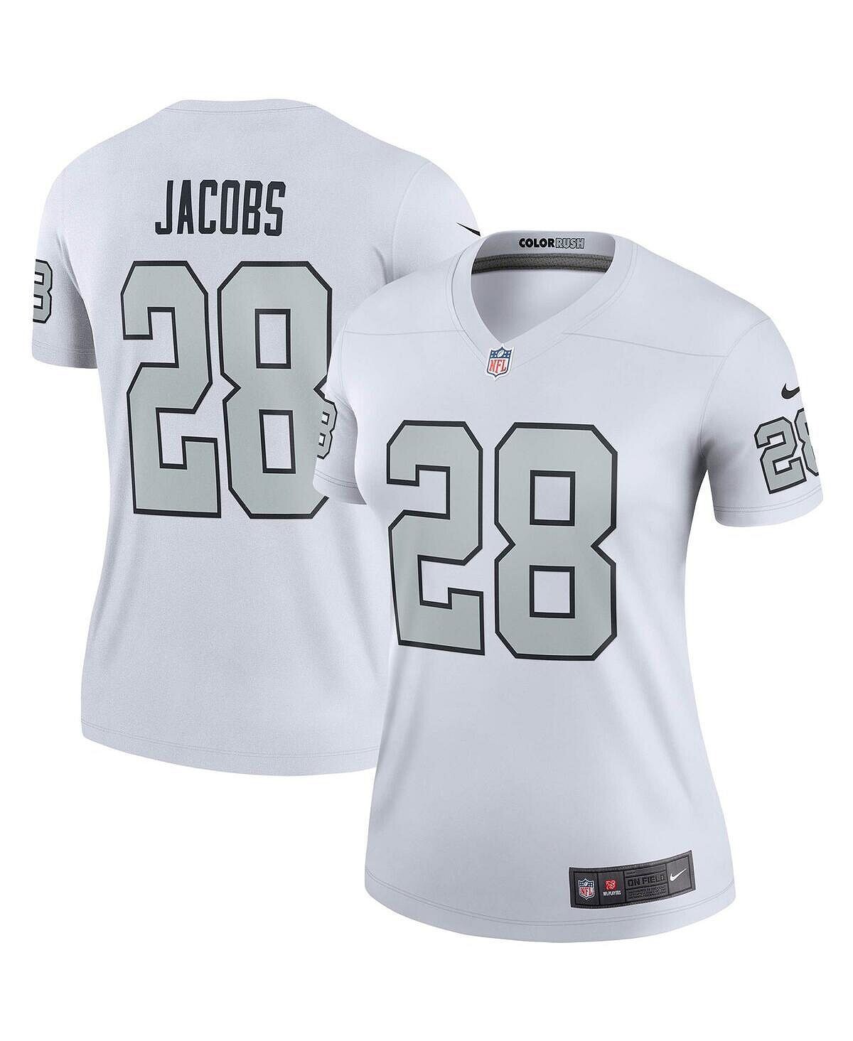 

Женская футболка josh jacobs white las vegas raiders color rush legend player jersey Nike, белый