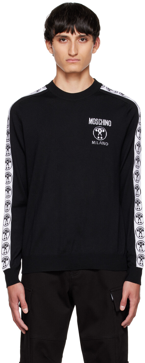 

Черный свитер с двойным вопросительным знаком Moschino
