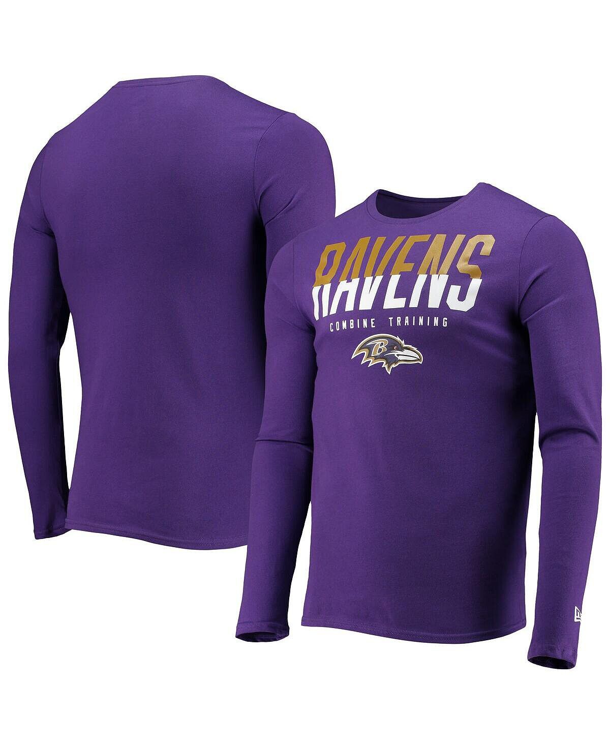 

Мужская фиолетовая футболка с длинным рукавом baltimore ravens combine authentic split line New Era, фиолетовый
