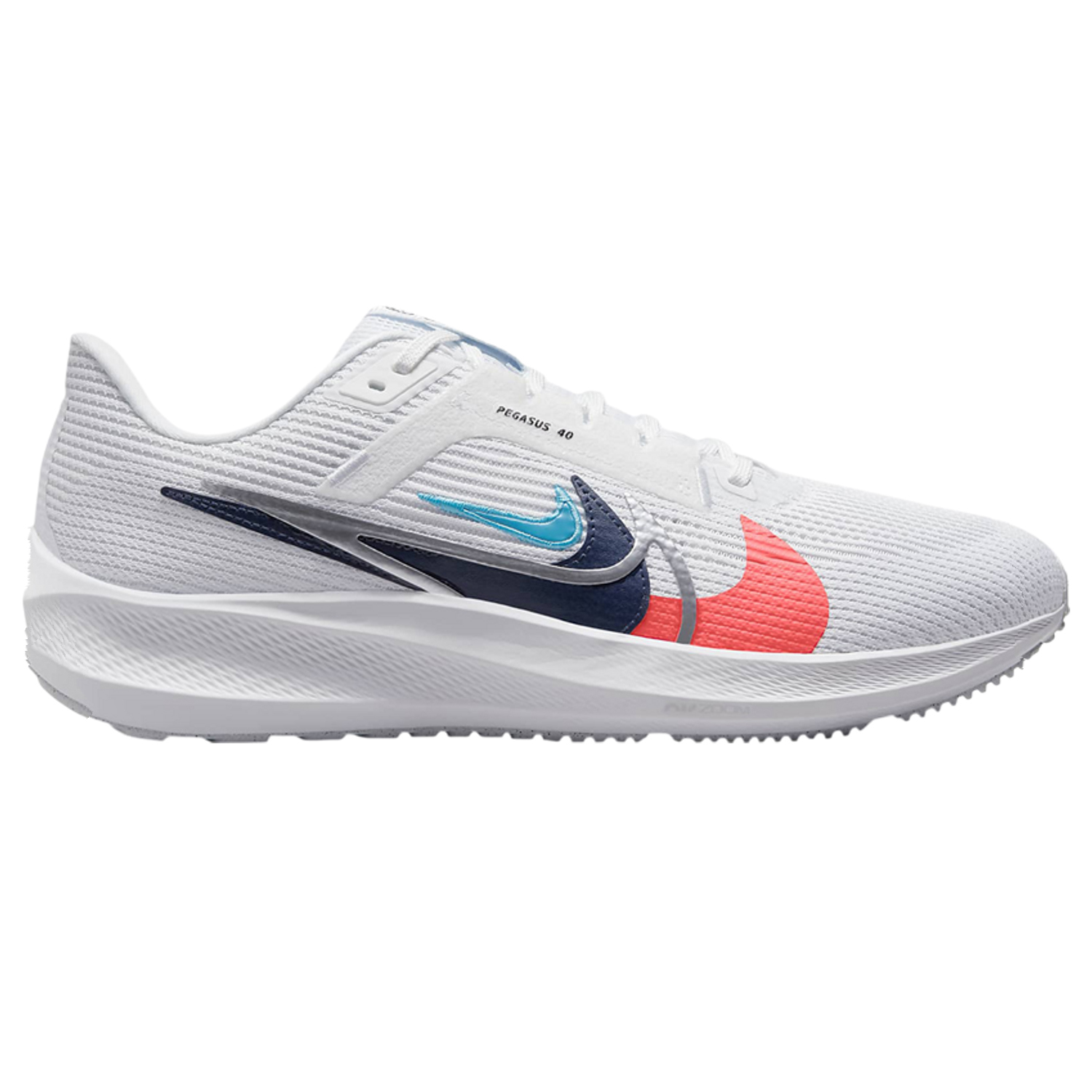 Кроссовки Nike Air Zoom Pegasus 40 Premium 'Quadruple Swoosh - White Multi-Color', Белый кроссовки nike wmns air zoom pegasus 40 premium quadruple swoosh white team red белый