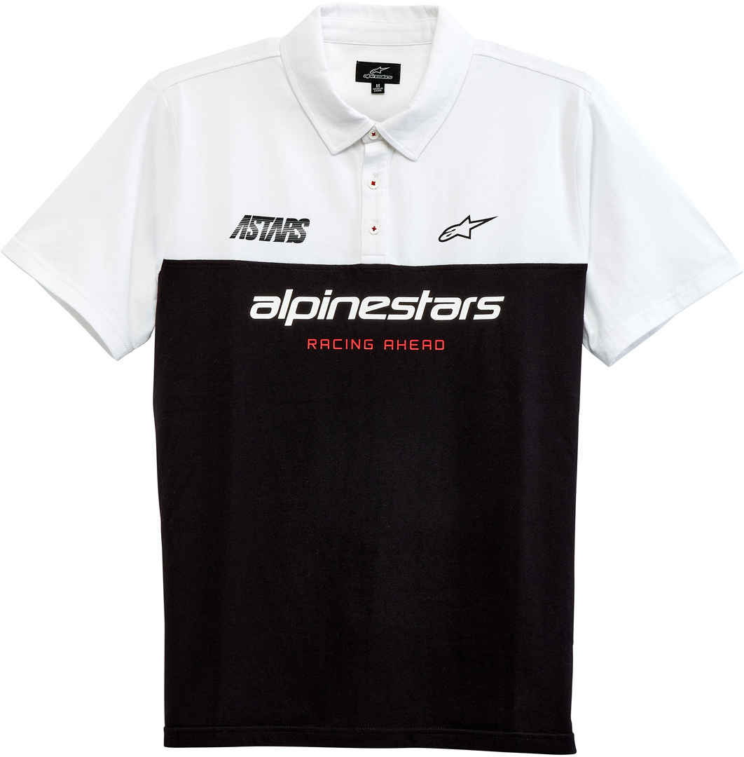 Рубашка-поло Alpinestars Astars Paddock, бело-черная