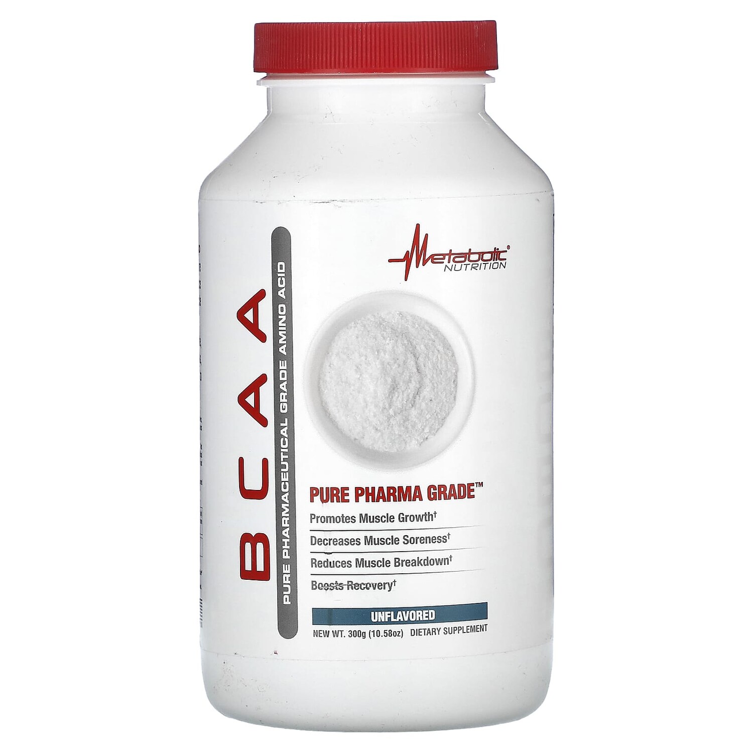 

BCAA, без добавок, 300 г (10,58 унции), Metabolic Nutrition