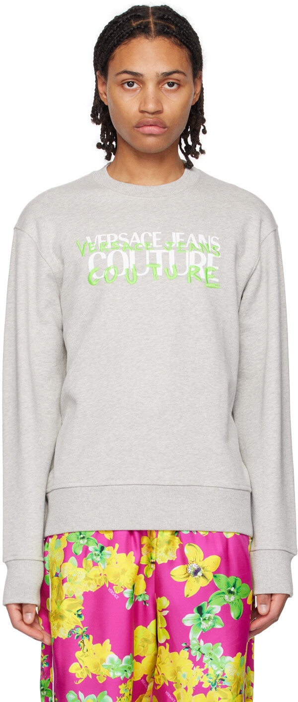 

Серый свитшот с вышивкой Versace Jeans Couture