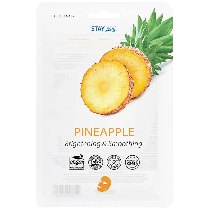 

Stay Well Pineapple веганская тканевая маска для лица, 1 шт.