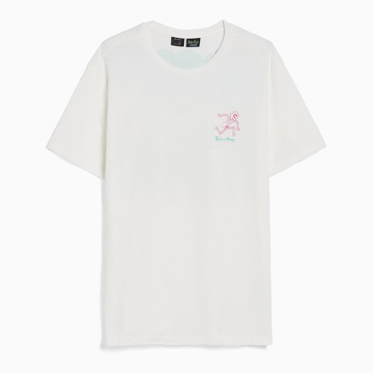 

Футболка Bershka Rick & Morty Print Regular Fit Short Sleeve, белый