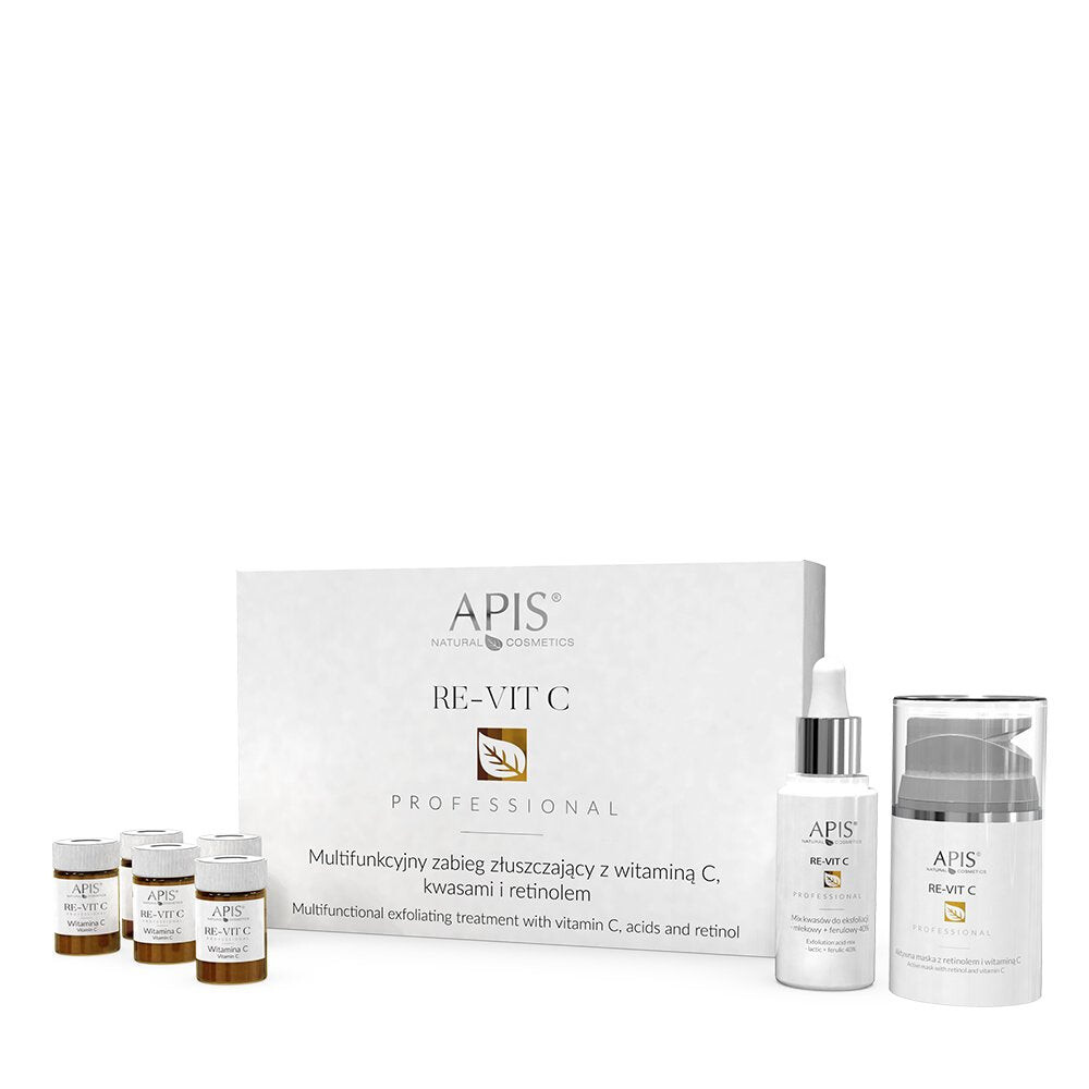 

APIS Re-Vit C Многофункциональное отшелушивающее средство с витамином С 5x1 г + кислоты 30 мл + ретинол 50 мл