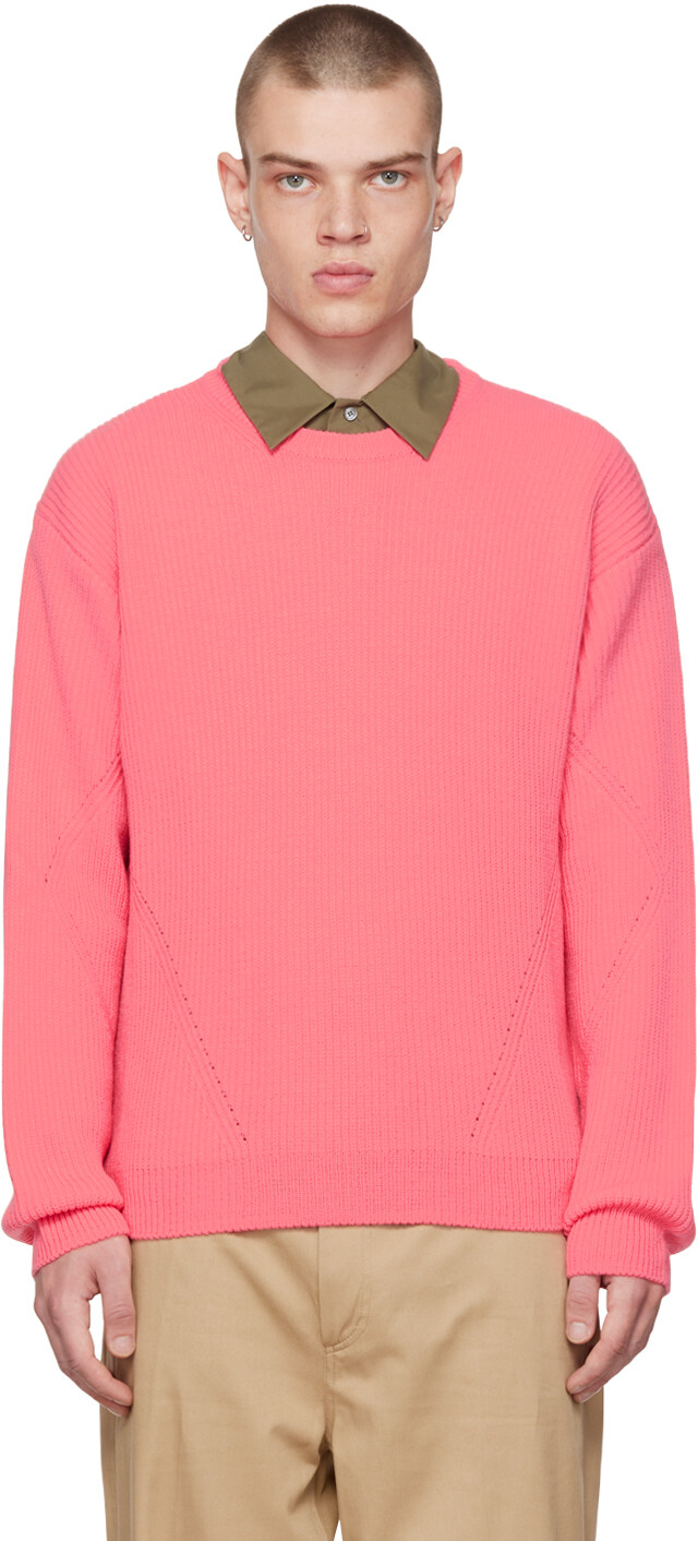 

Розовый свитер с круглым вырезом Solid Homme