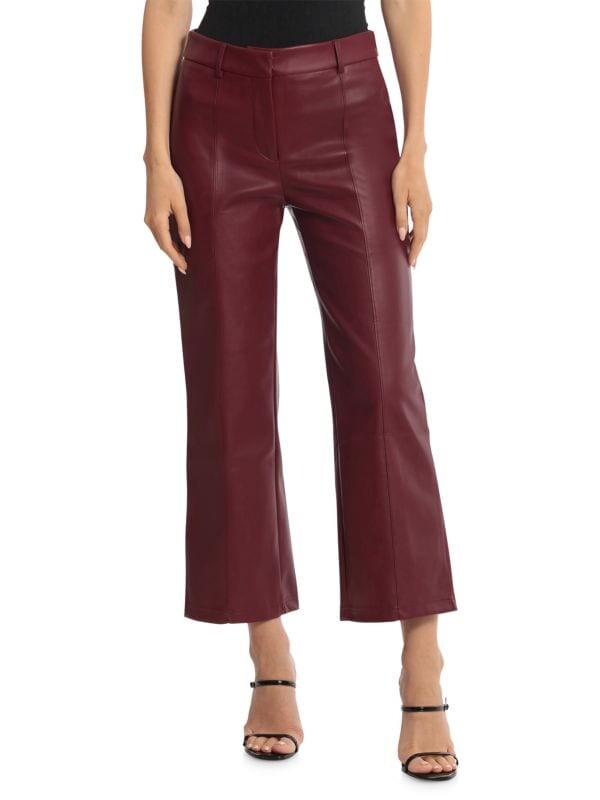 

Брюки Широкие Avec Les Filles из искусственной кожи, oxblood