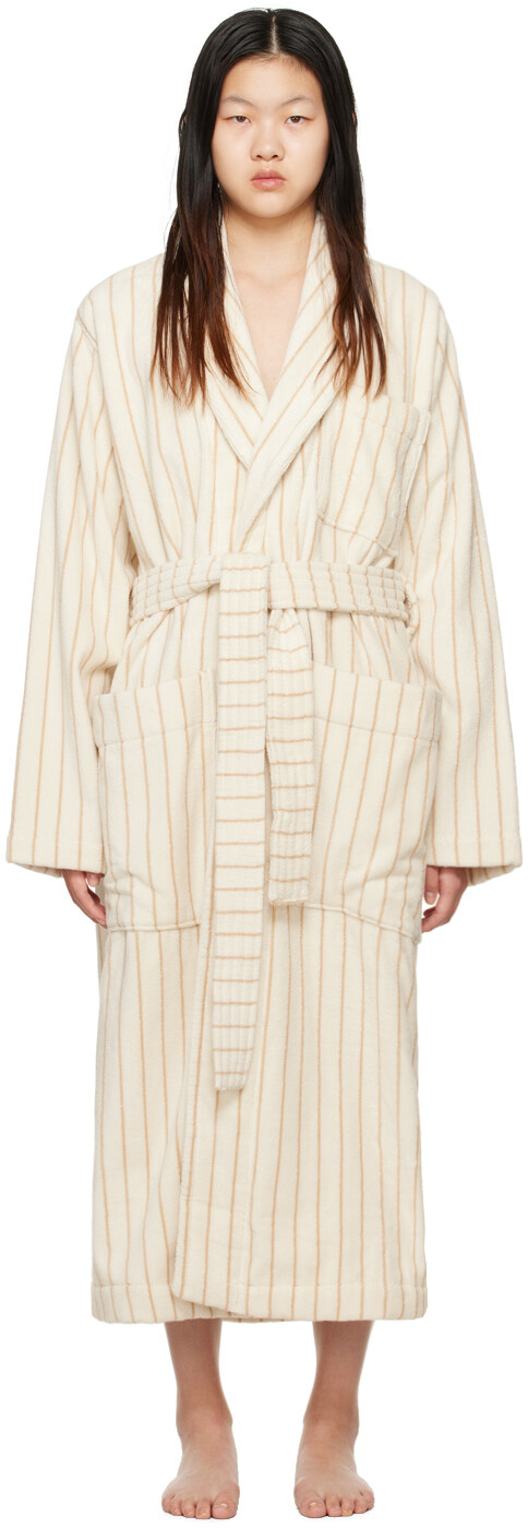 

Большой банный халат с капюшоном Off-White & Beige Tekla