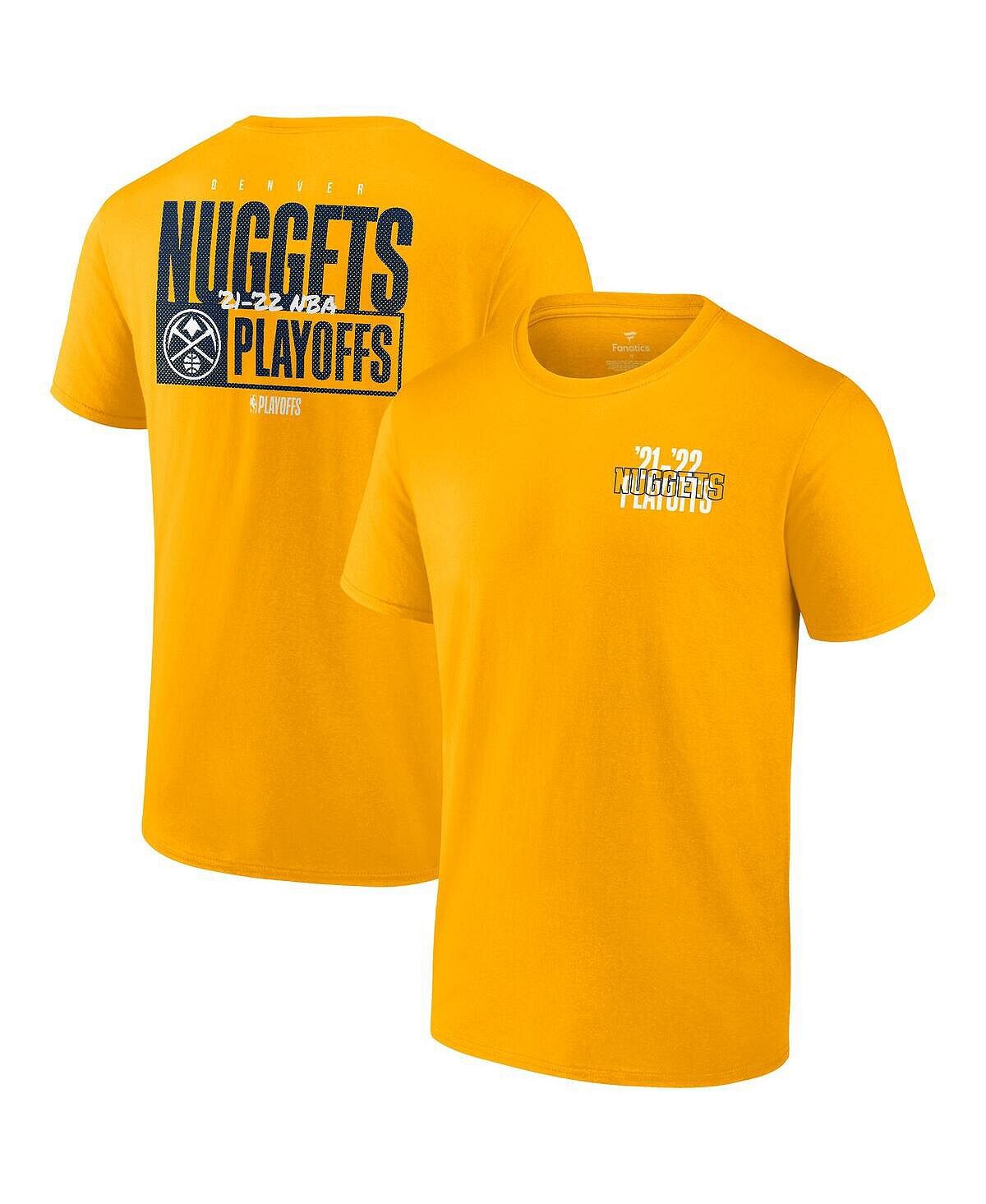 

Мужская фирменная золотая футболка denver nuggets 2022 nba playoffs dunk dunk Fanatics