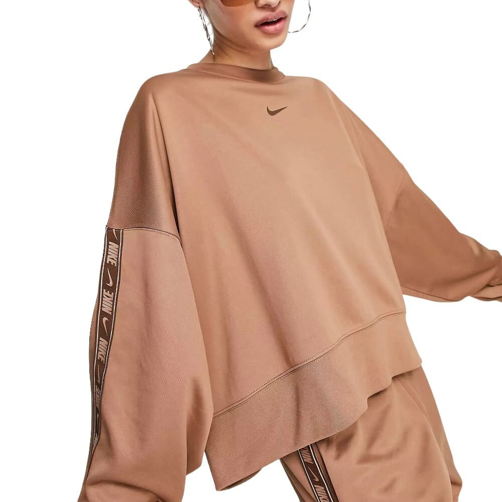 

Свитшот Nike Swoosh Tape Cropped, коричневый