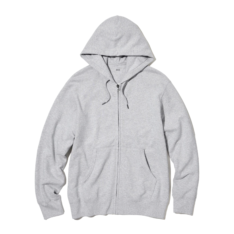 Толстовка Uniqlo Sweat Zipped Hoodie, серый - фото