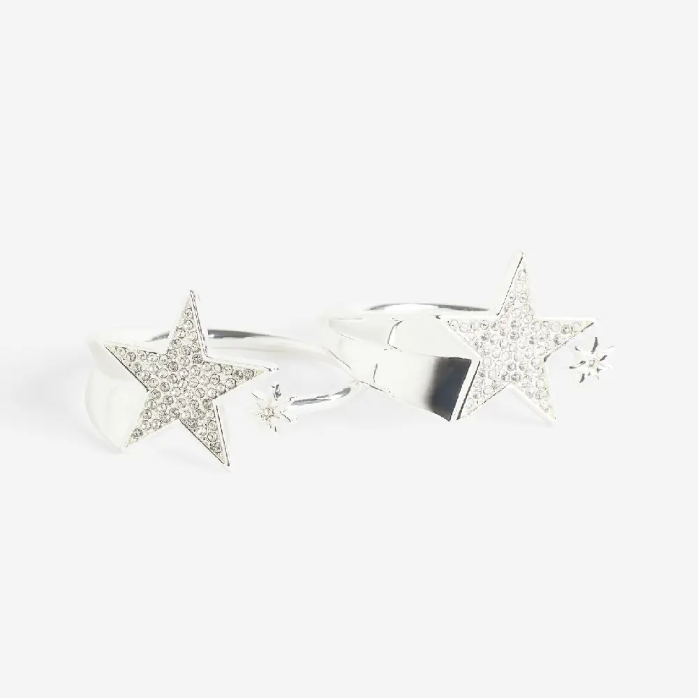 

Кольца для салфеток H&M Home 2-pack Metal Napkin Rings, серебристый