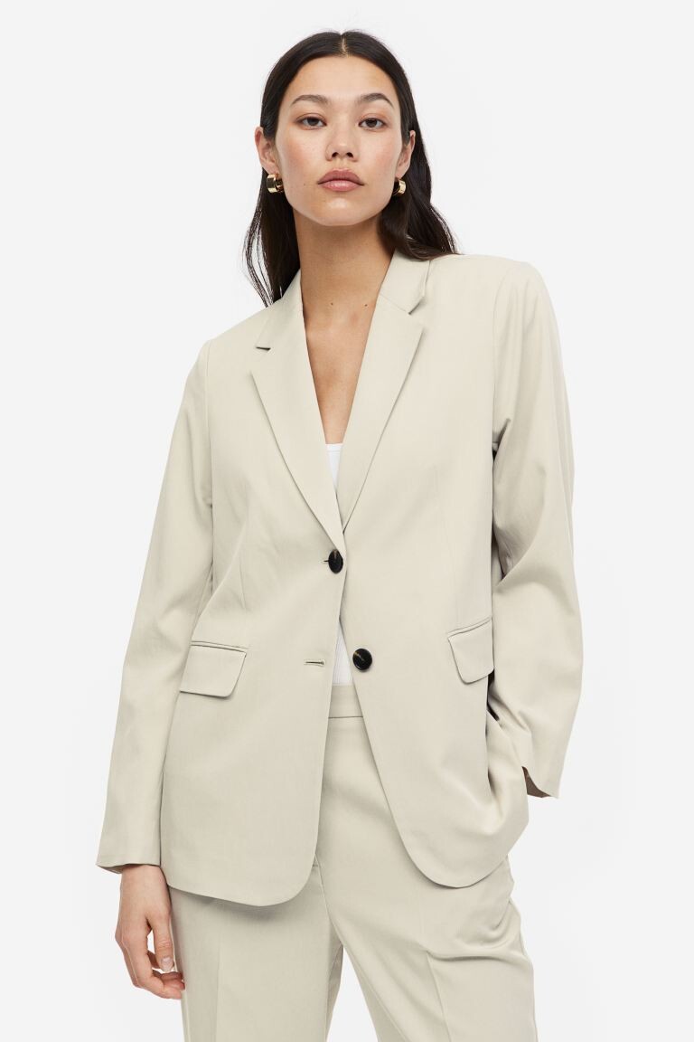 

Однобортный пиджак H&M, светло-бежевый