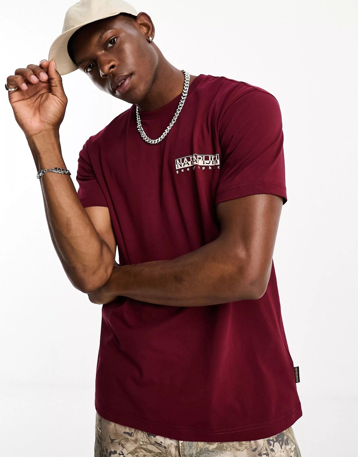 

Футболка Napapijri Freestyle Back Print, бордовый, Красный