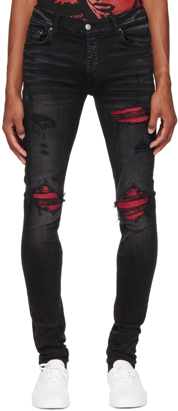 

Черные ультра замшевые джинсы MX1 AMIRI