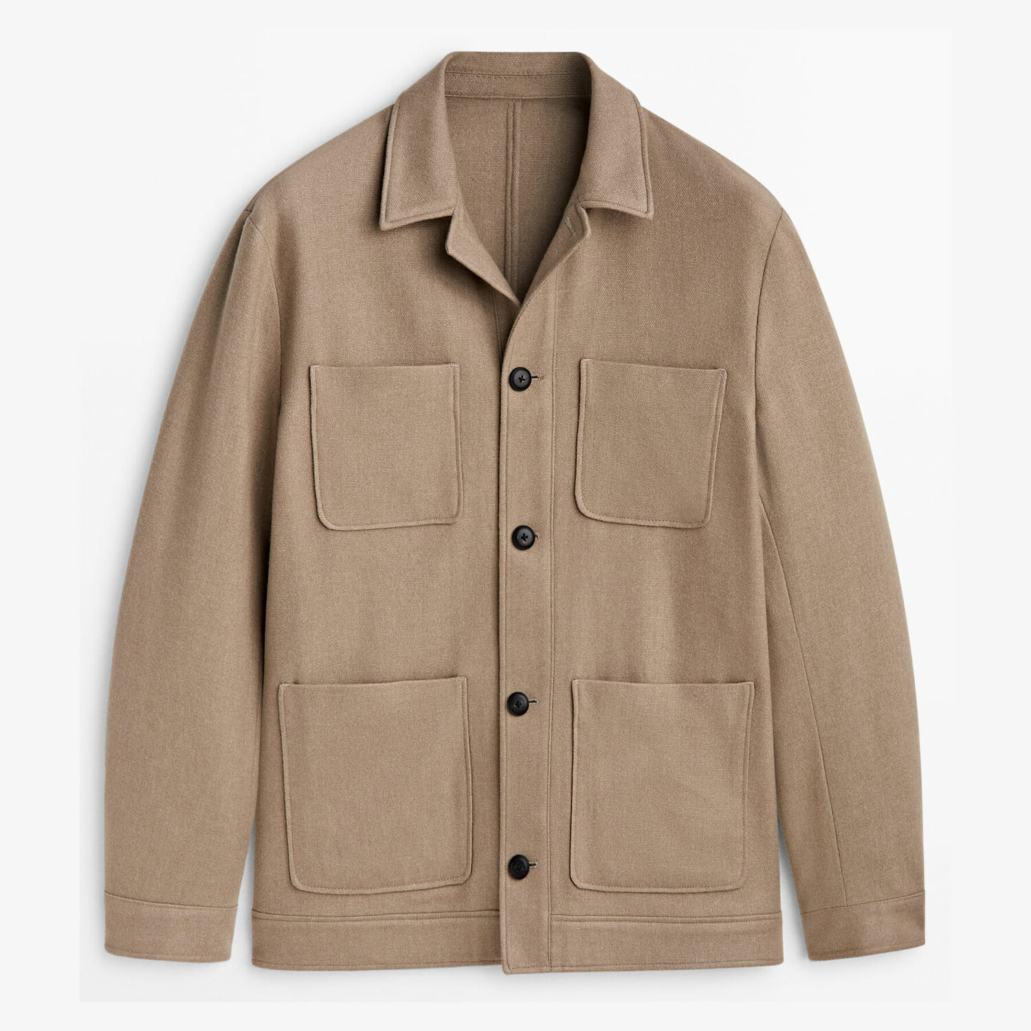 

Куртка-рубашка Massimo Dutti False Plain Wool Blend, бежевый