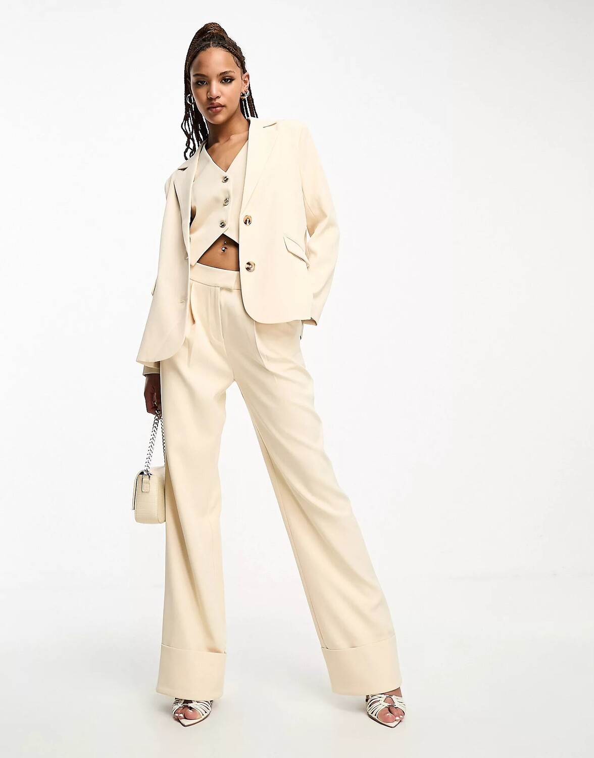 

Брюки The Frolic Tailored Relaxed Co-ord, кремовый, Бежевый