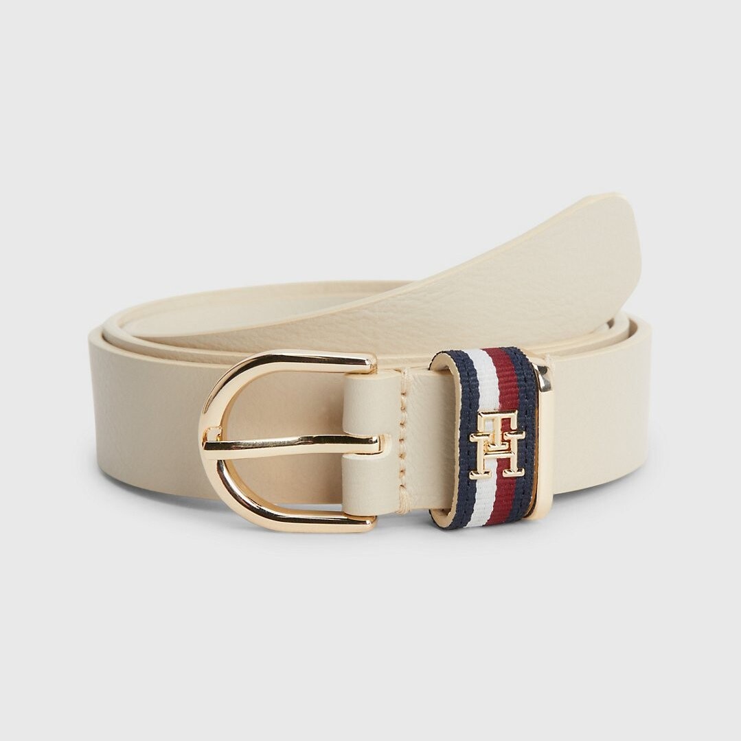 

Ремень Tommy Hilfiger Stripe Leather, кремовый