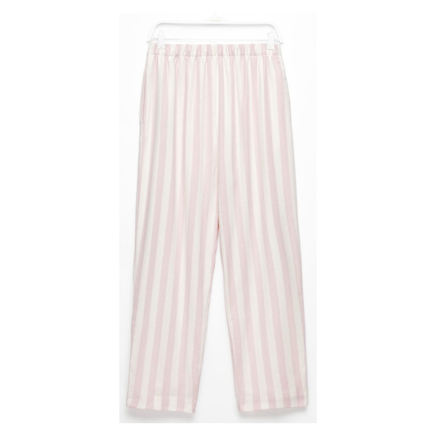 

Брюки пижамные Oysho Extrawarm Striped, бледно-розовый/экрю