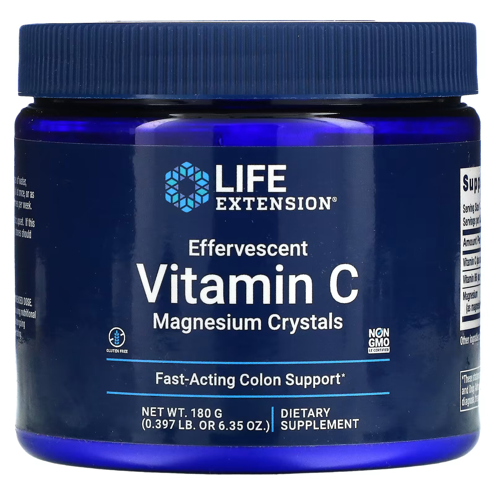 Life Extension, Шипучий витамин C, кристаллы магния, 180 г (6,35 унции)