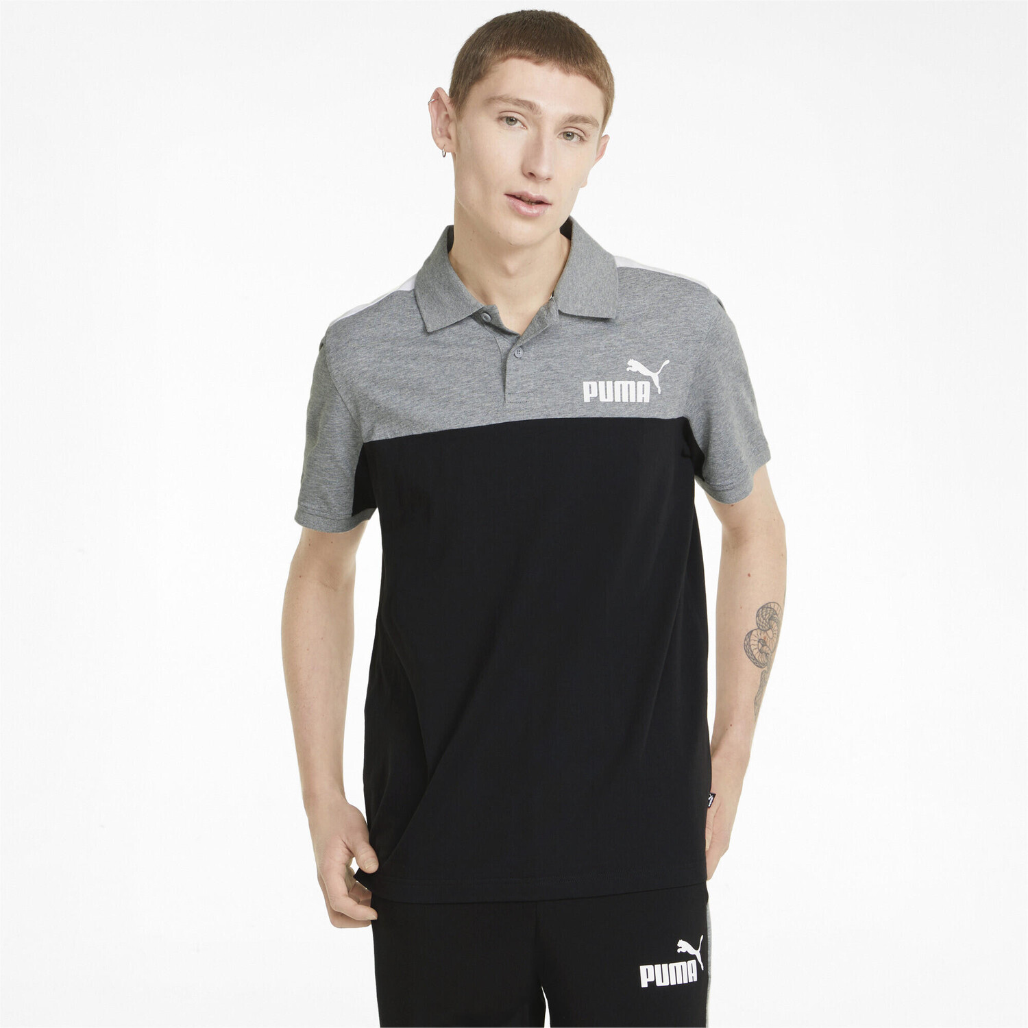 

Мужское поло Puma Essentials, серо-черный