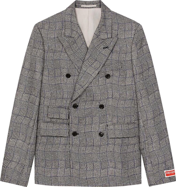 

Куртка Kenzo Wavy Check Double Breasted Jacket 'Dark Grey', серый